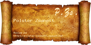 Polster Zsanett névjegykártya